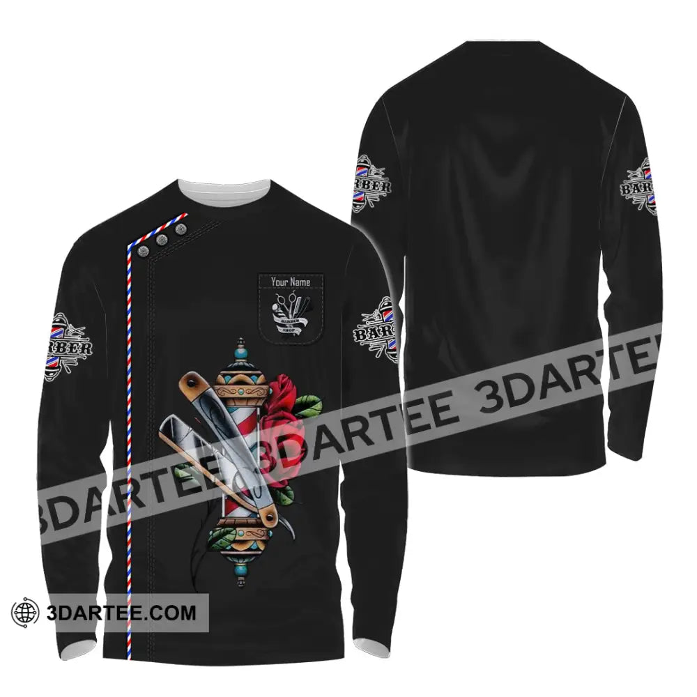 Unisex Shirt Custom Barber Shirt Long Sleeve Shirt / S T shirt