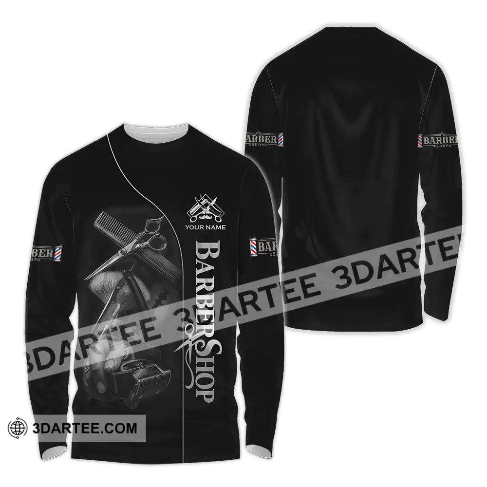 Unisex Shirt Custom Barber Shop Shirt Long Sleeve Shirt / S T shirt