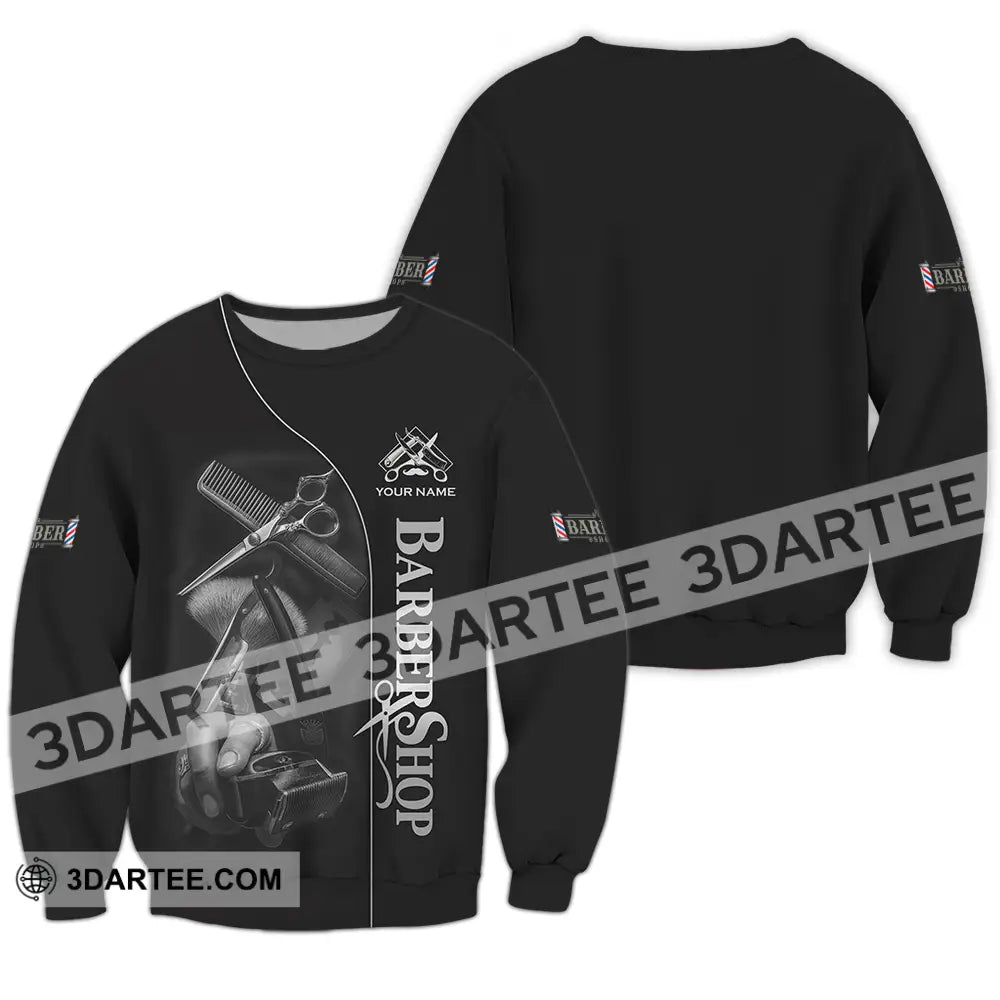 Unisex Shirt Custom Barber Shop Shirt Long Sleeve / S T shirt