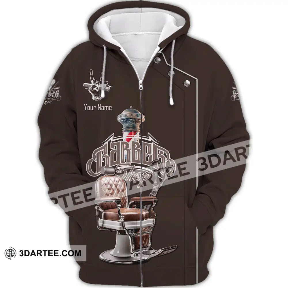 Unisex Shirt Custom Barber Shirt Zipper Hoodie / S T shirt