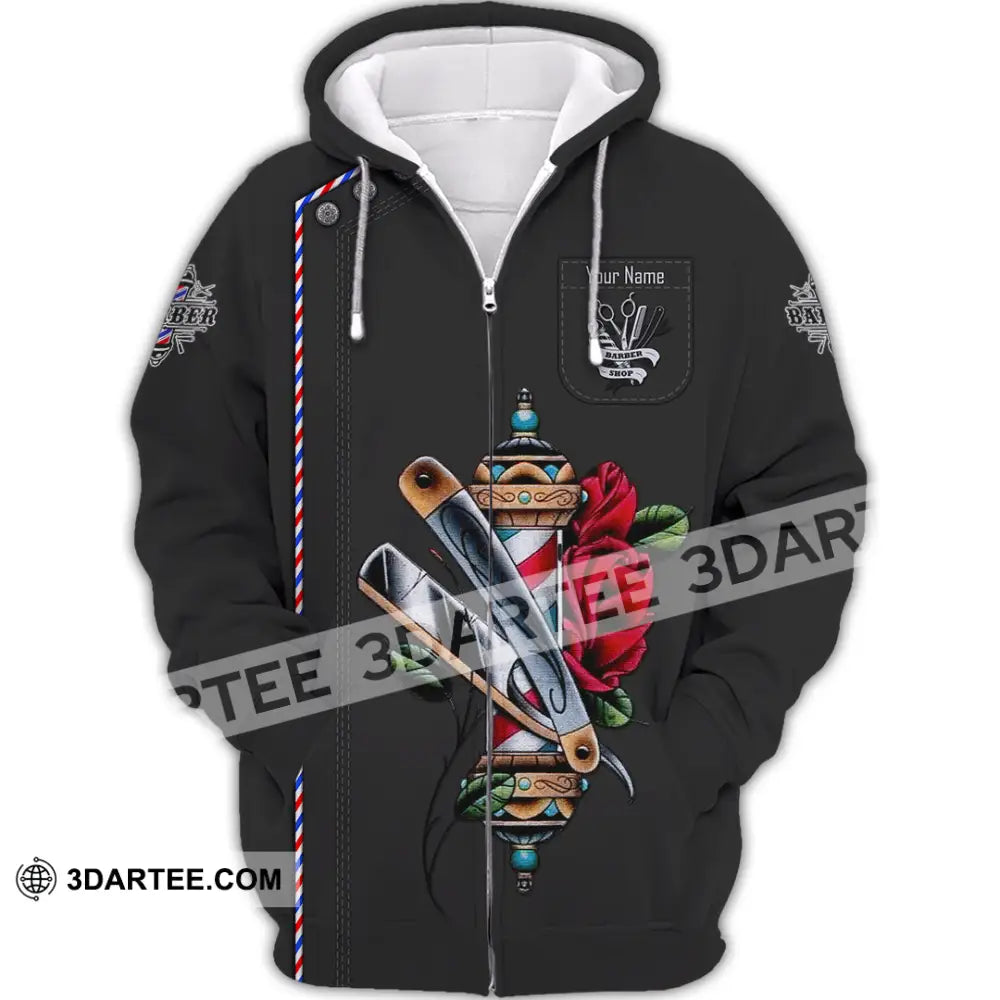 Unisex Shirt Custom Barber Shirt Zipper Hoodie / S T shirt