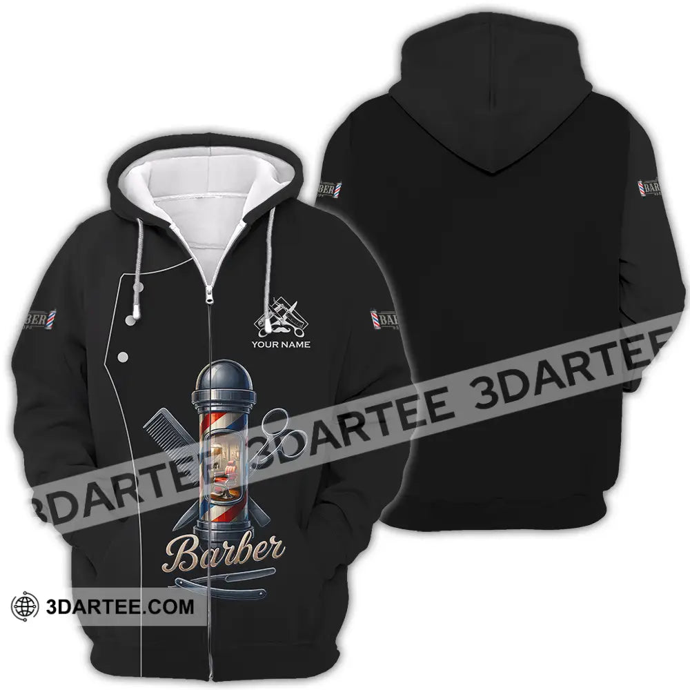 Unisex Shirt Custom Barber Shirt Zipper Hoodie / S T shirt