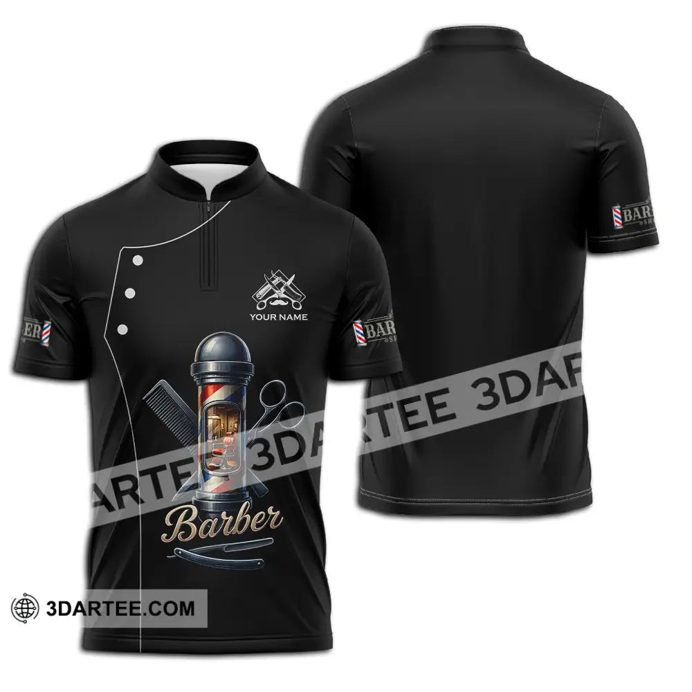 Unisex Shirt Custom Barber Shirt Zipper Polo Shirt / S T shirt