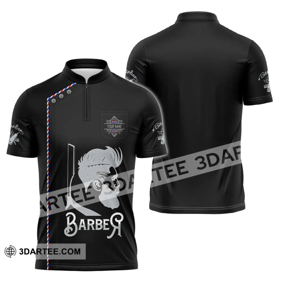 Unisex Shirt Custom Barber Shirt Zipper Polo Shirt / S T shirt