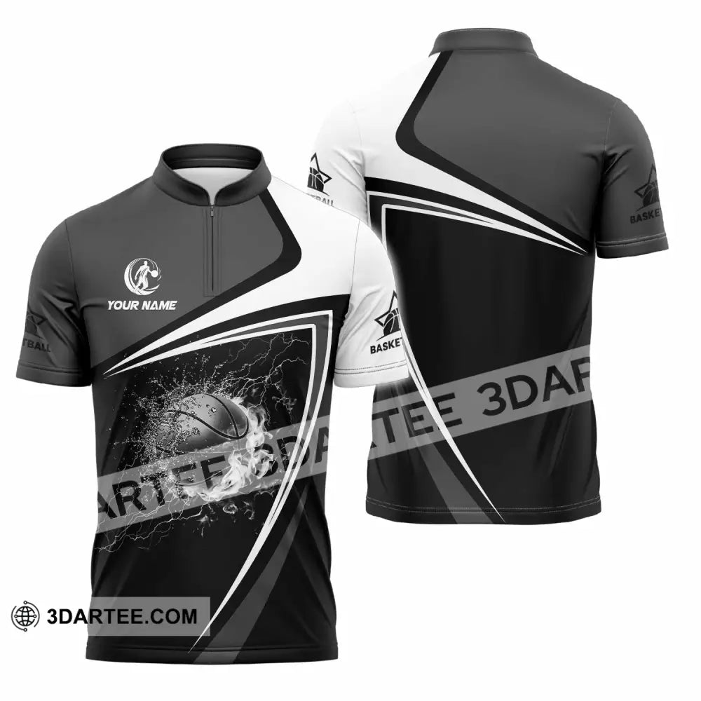 Unisex Shirt - Custom Basketball 3D Shirt Zipper Polo Shirt / S T-shirt