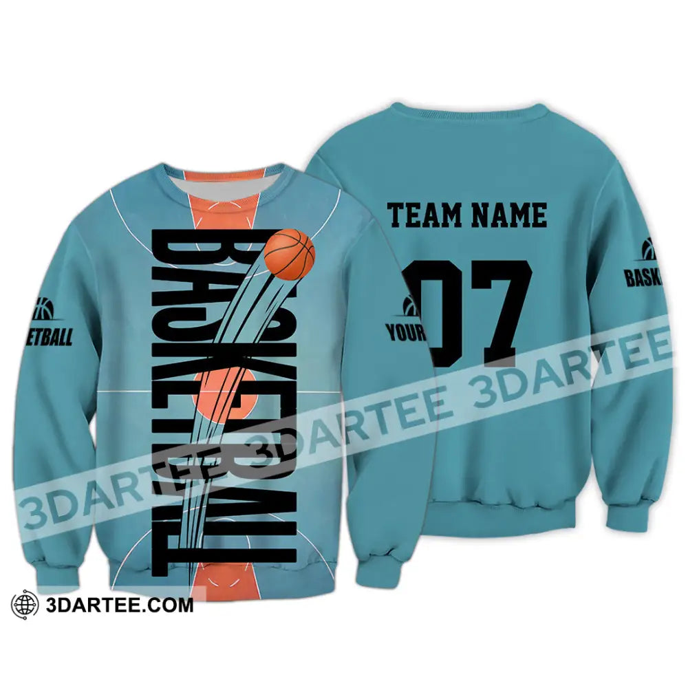 Unisex Shirt - Custom Basketball Blue Shirt Long Sleeve / S T-shirt