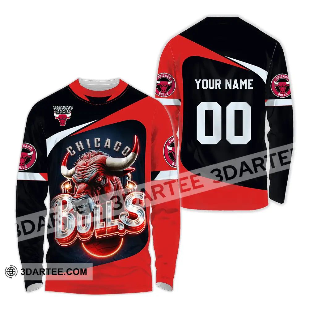 Unisex Shirt - Custom Basketball Chicago Bulls 3D Shirt Long Sleeve Shirt / S T-shirt