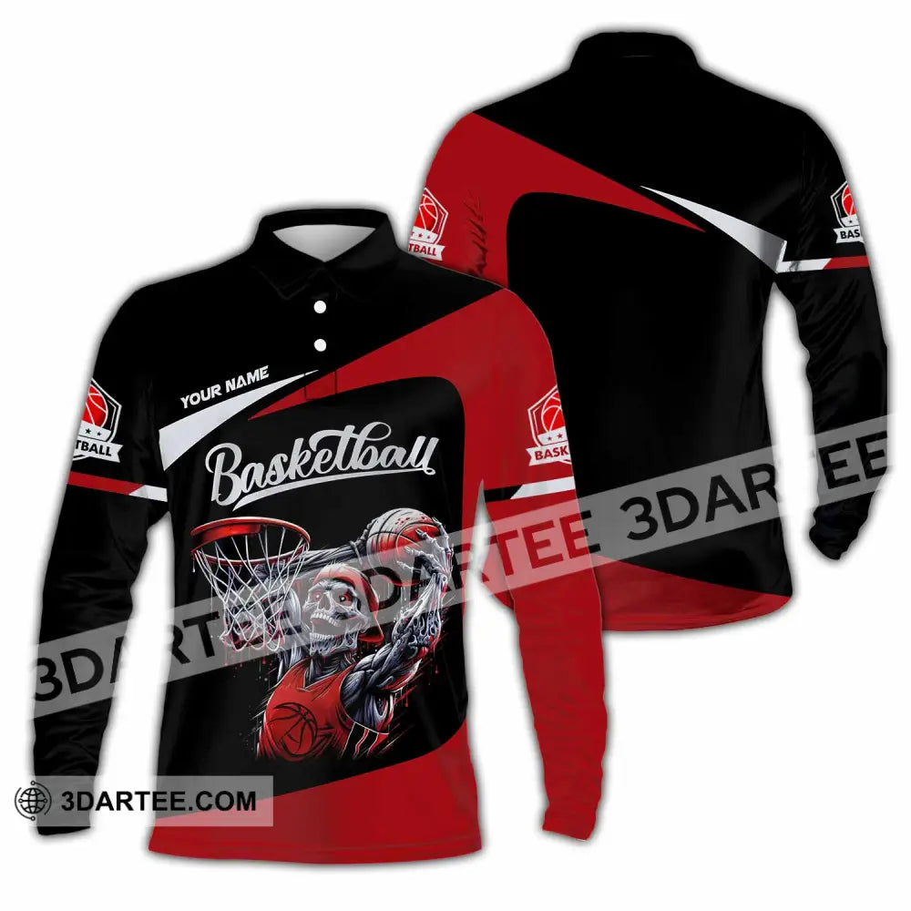 Unisex Shirt - Custom Basketball Sport Shirt Long Sleeve Polo / S T-shirt