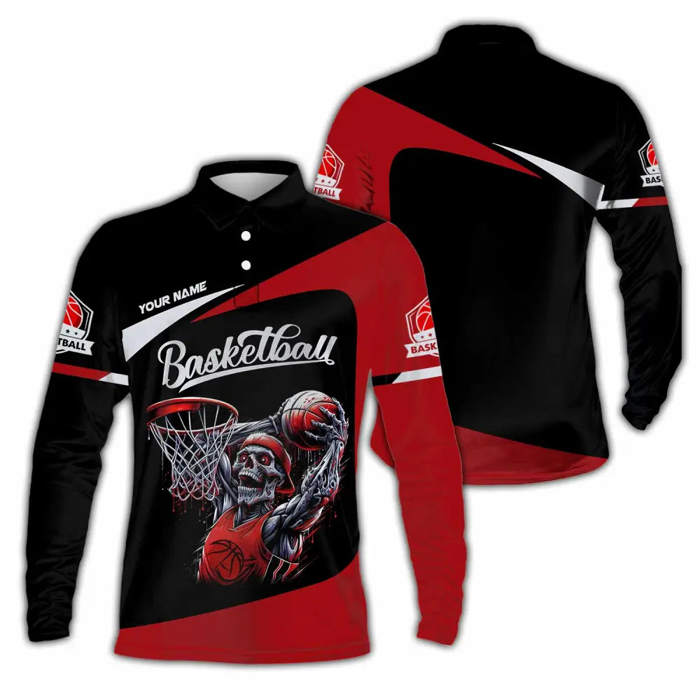 Unisex Shirt - Custom Basketball Sport Shirt Long Sleeve Polo / S T-shirt