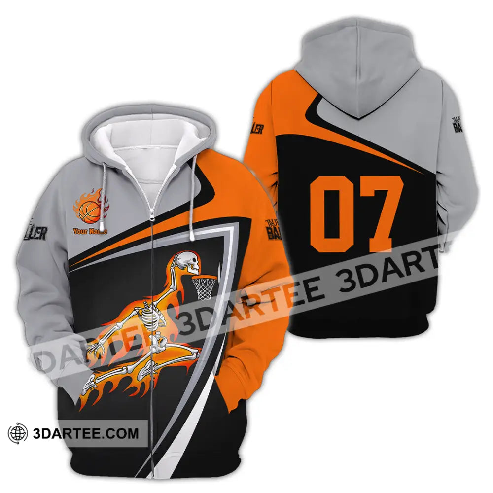 Unisex Shirt Custom Basketball Sport Shirt Zipper Hoodie / S T shirt