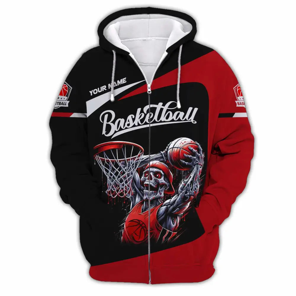 Unisex Shirt - Custom Basketball Sport Shirt Zipper Hoodie / S T-shirt