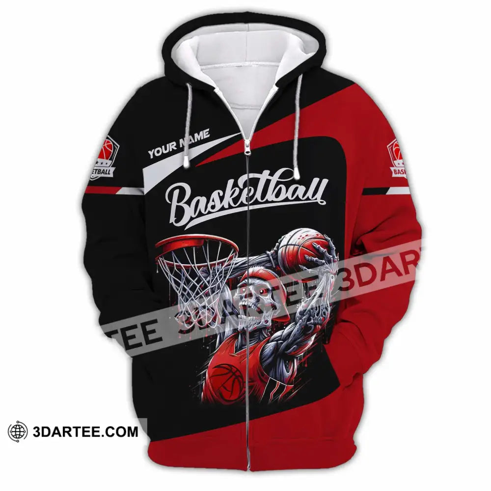 Unisex Shirt - Custom Basketball Sport Shirt Zipper Hoodie / S T-shirt
