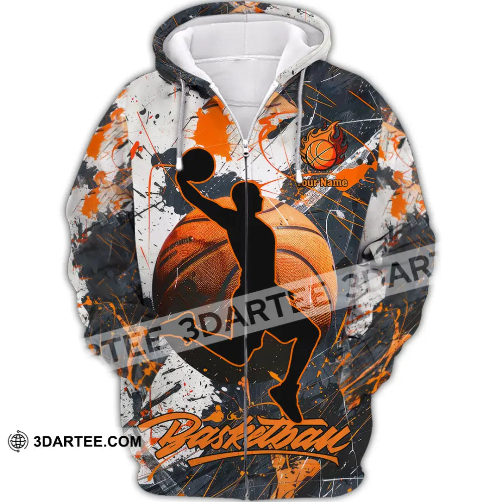 Unisex Shirt Custom Basketball Sport Shirt Zipper Hoodie / S T shirt