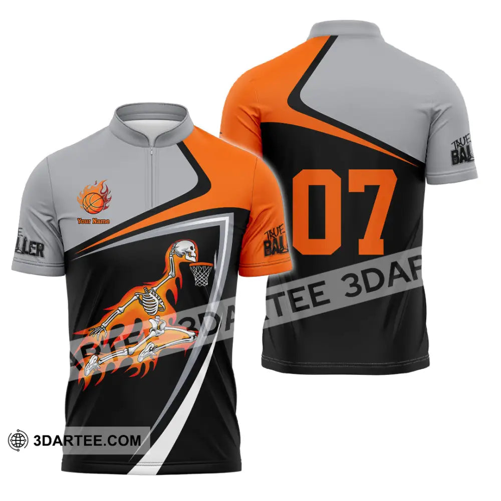 Unisex Shirt Custom Basketball Sport Shirt Zipper Polo Shirt / S T shirt