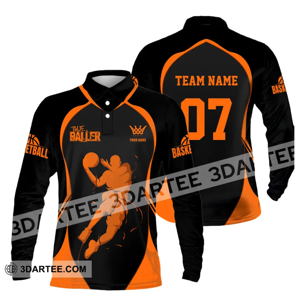 Unisex Shirt - Custom Basketball The Baller Shirt Long Sleeve Polo / S T-shirt