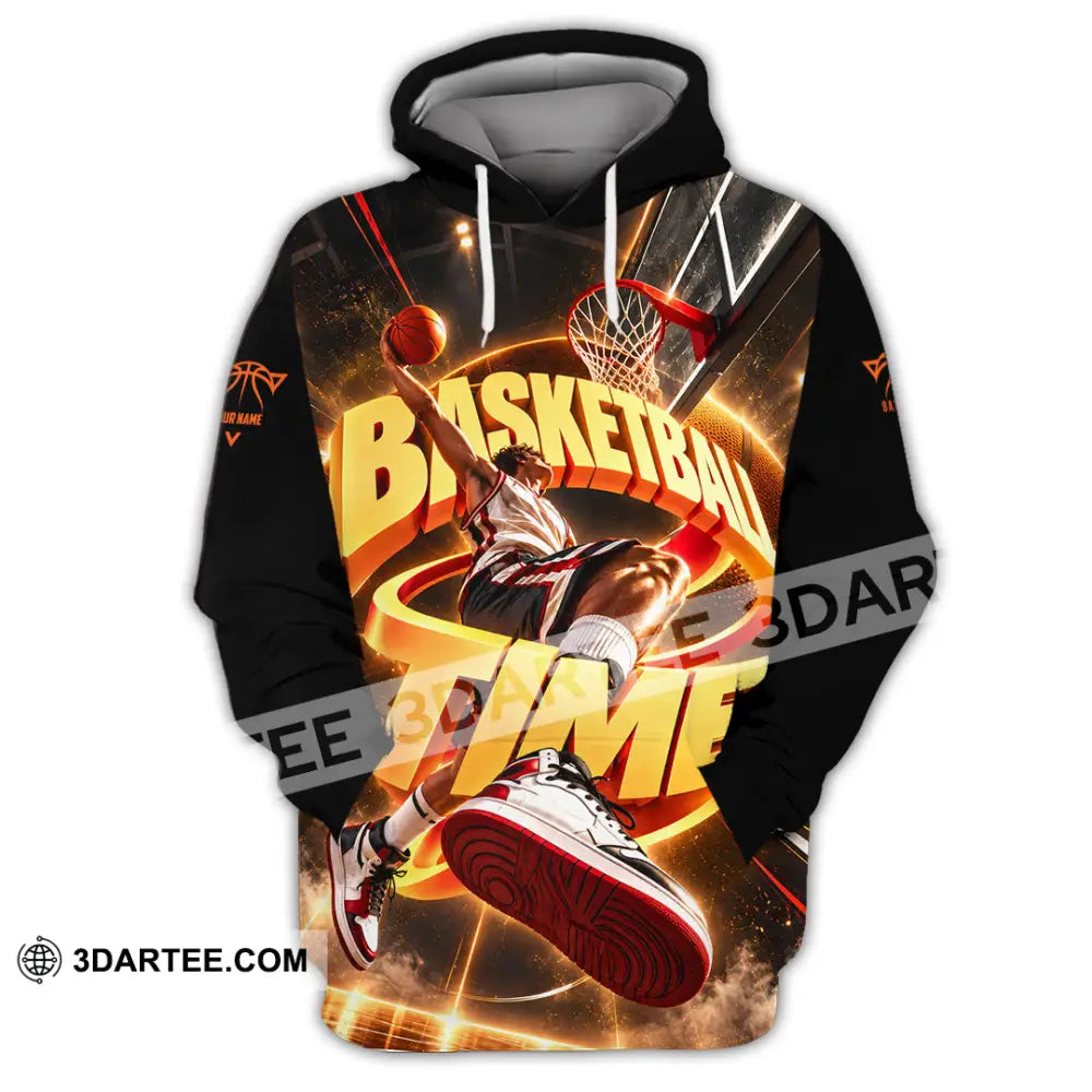 Unisex Shirt - Custom Basketball Time Shirt - Hoodie / S - T-shirt
