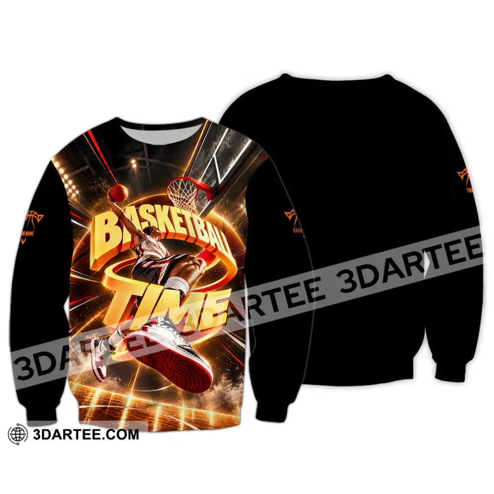 Unisex Shirt - Custom Basketball Time Shirt - Long Sleeve / S - T-shirt