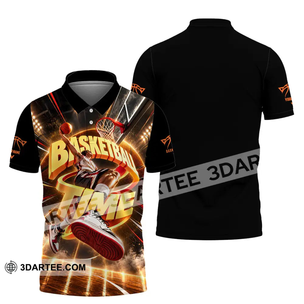 Unisex Shirt - Custom Basketball Time Shirt - Polo Shirt / S - T-shirt