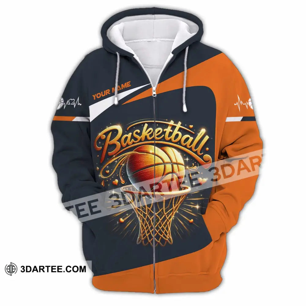 Unisex Shirt - Custom Basketball Shirt Zipper Hoodie / S T-shirt
