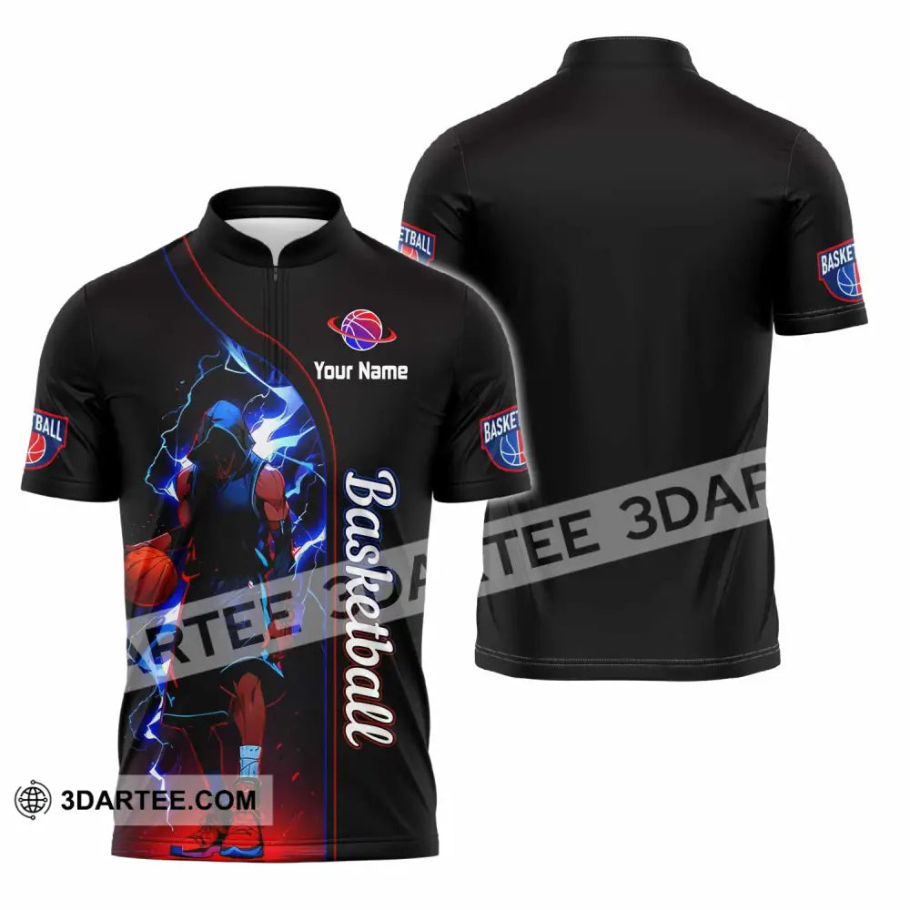 Unisex Shirt - Custom Basketball Shirt - Zipper Polo Shirt / S - T-shirt