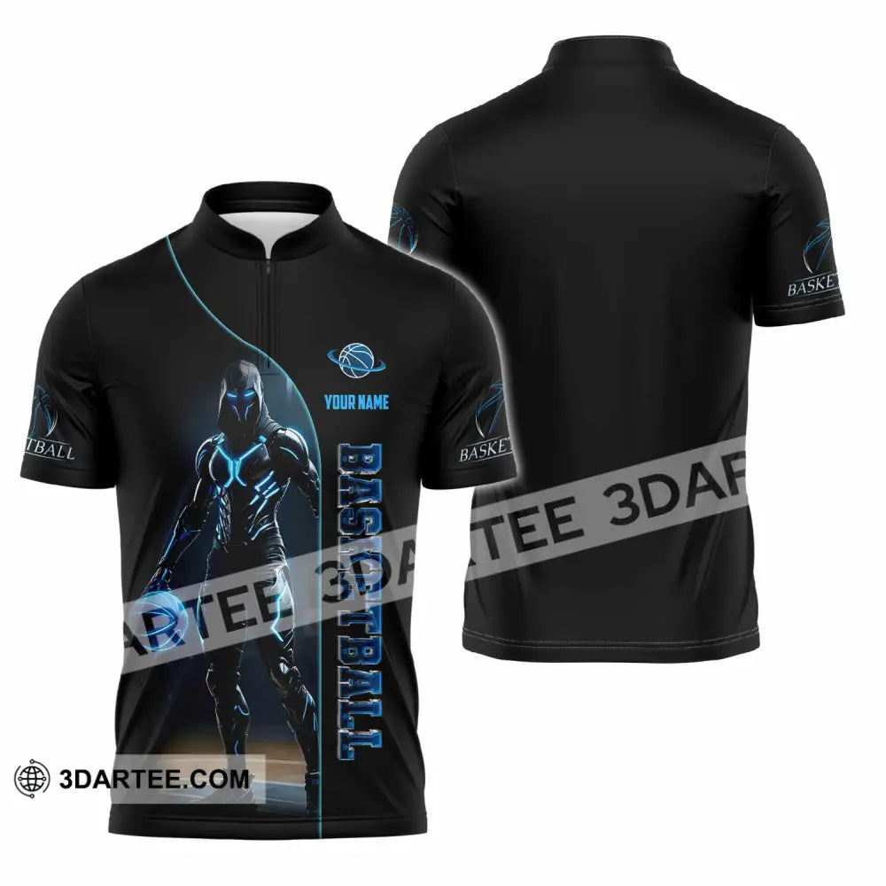 Unisex Shirt - Custom Basketball Shirt Zipper Polo Shirt / S T-shirt
