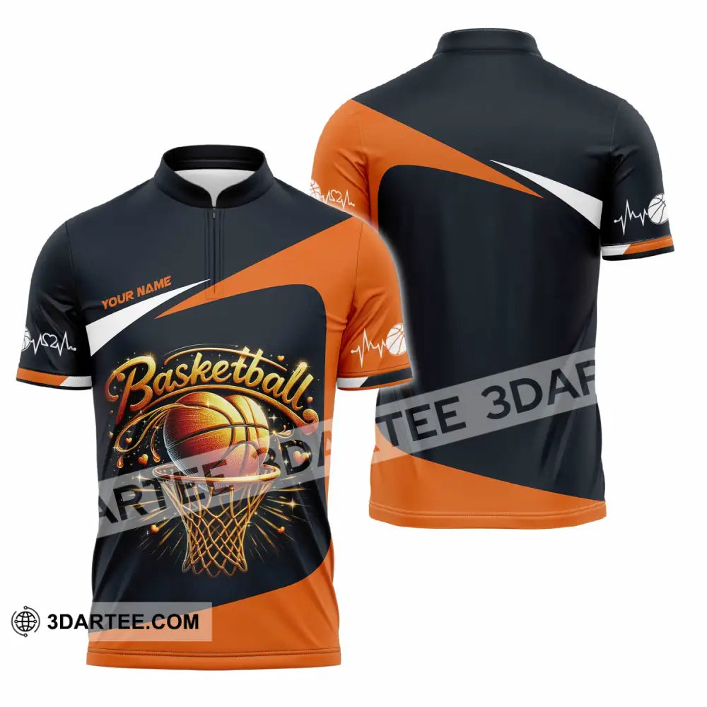 Unisex Shirt - Custom Basketball Shirt Zipper Polo Shirt / S T-shirt