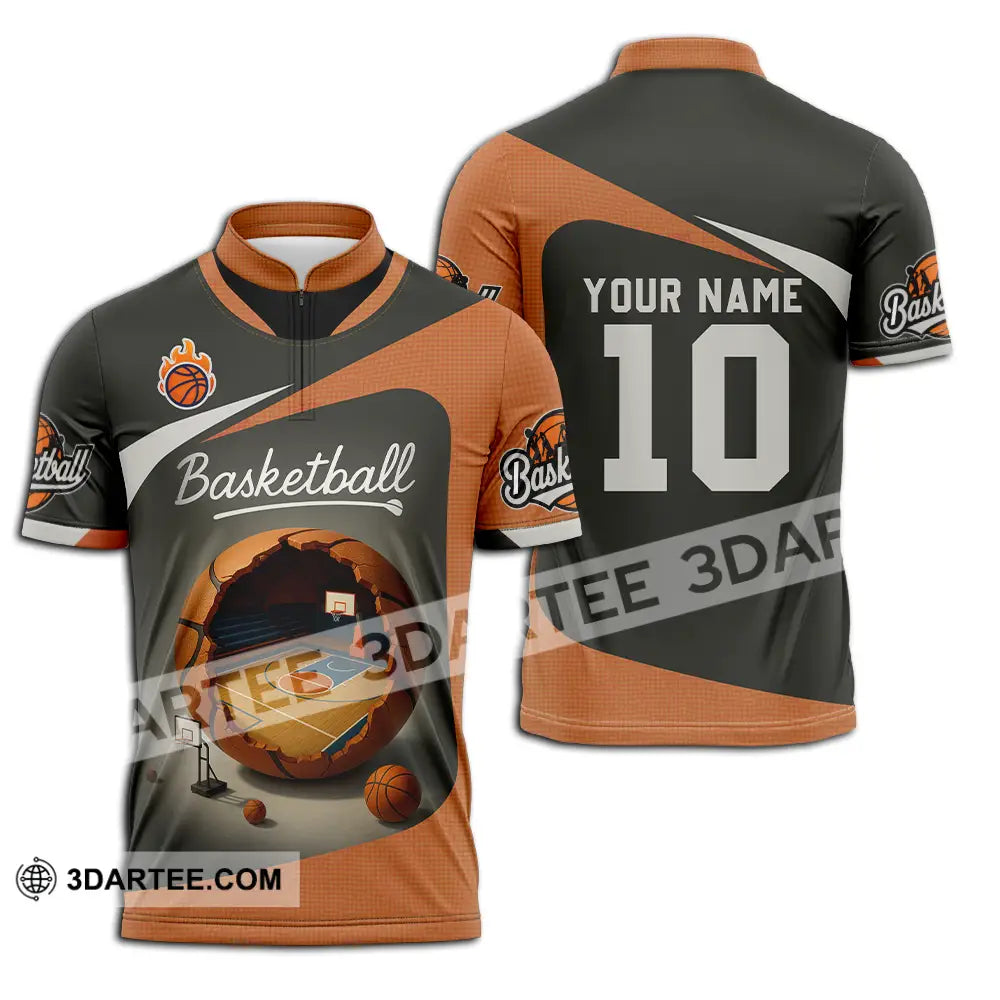 Unisex Shirt - Custom Basketball Shirt Zipper Polo Shirt / S T-shirt
