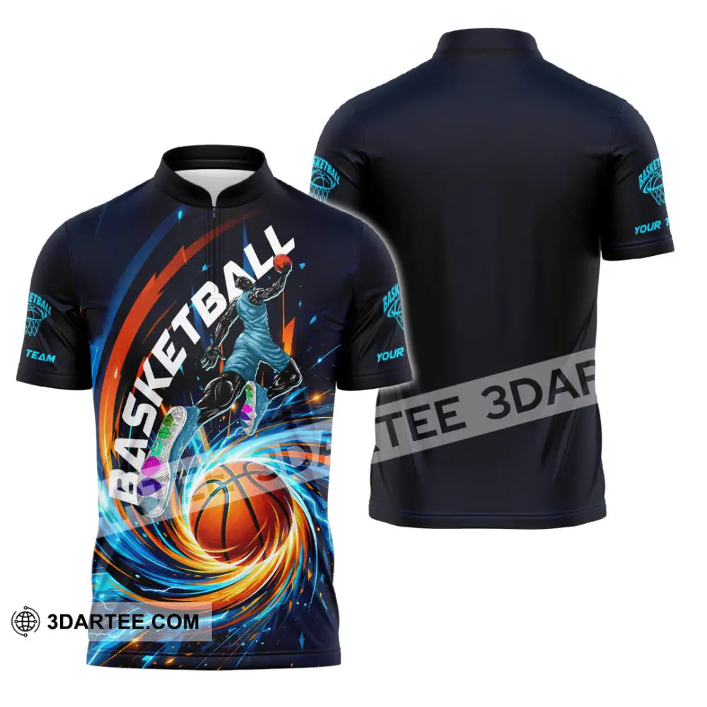 Unisex Shirt - Custom Basketball Shirt - Zipper Polo Shirt / S - T-shirt