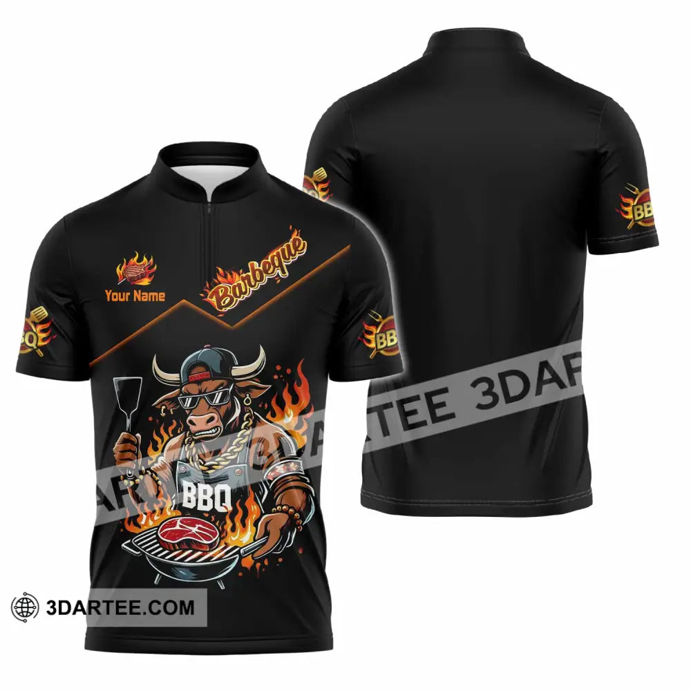 Unisex Shirt - Custom BBQ Shirt - Zipper Polo Shirt / S - T-shirt