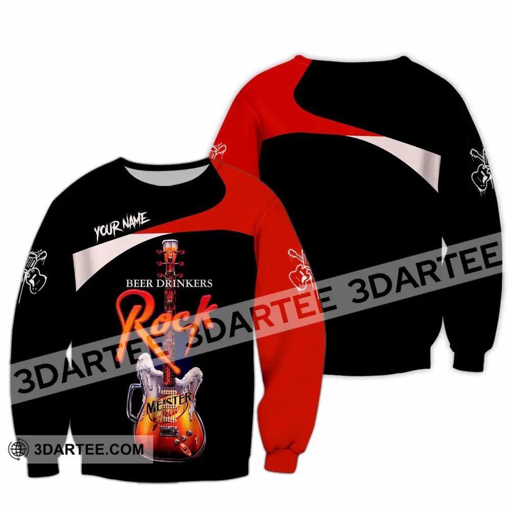Unisex Shirt - Custom Beer Drinkers And Rock 3D Shirt Long Sleeve / S T-shirt