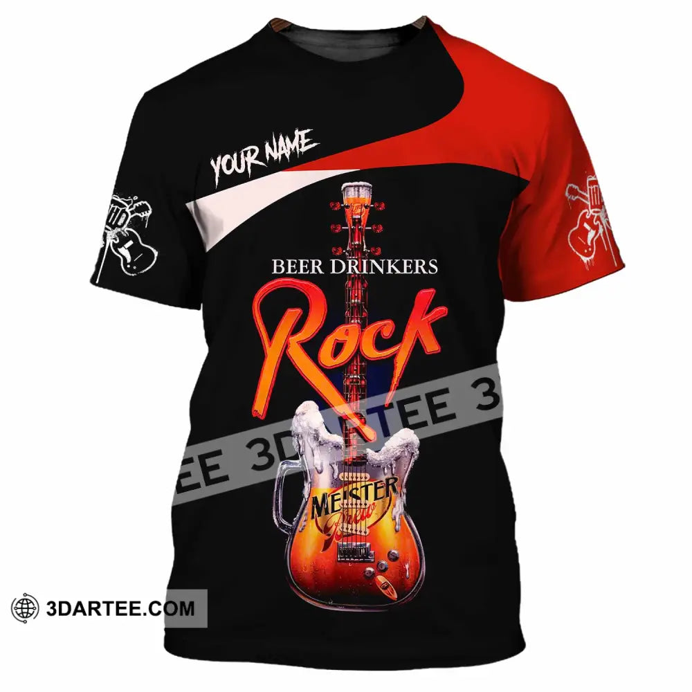 Unisex Shirt - Custom Beer Drinkers And Rock 3D Shirt T-Shirt / S T-shirt