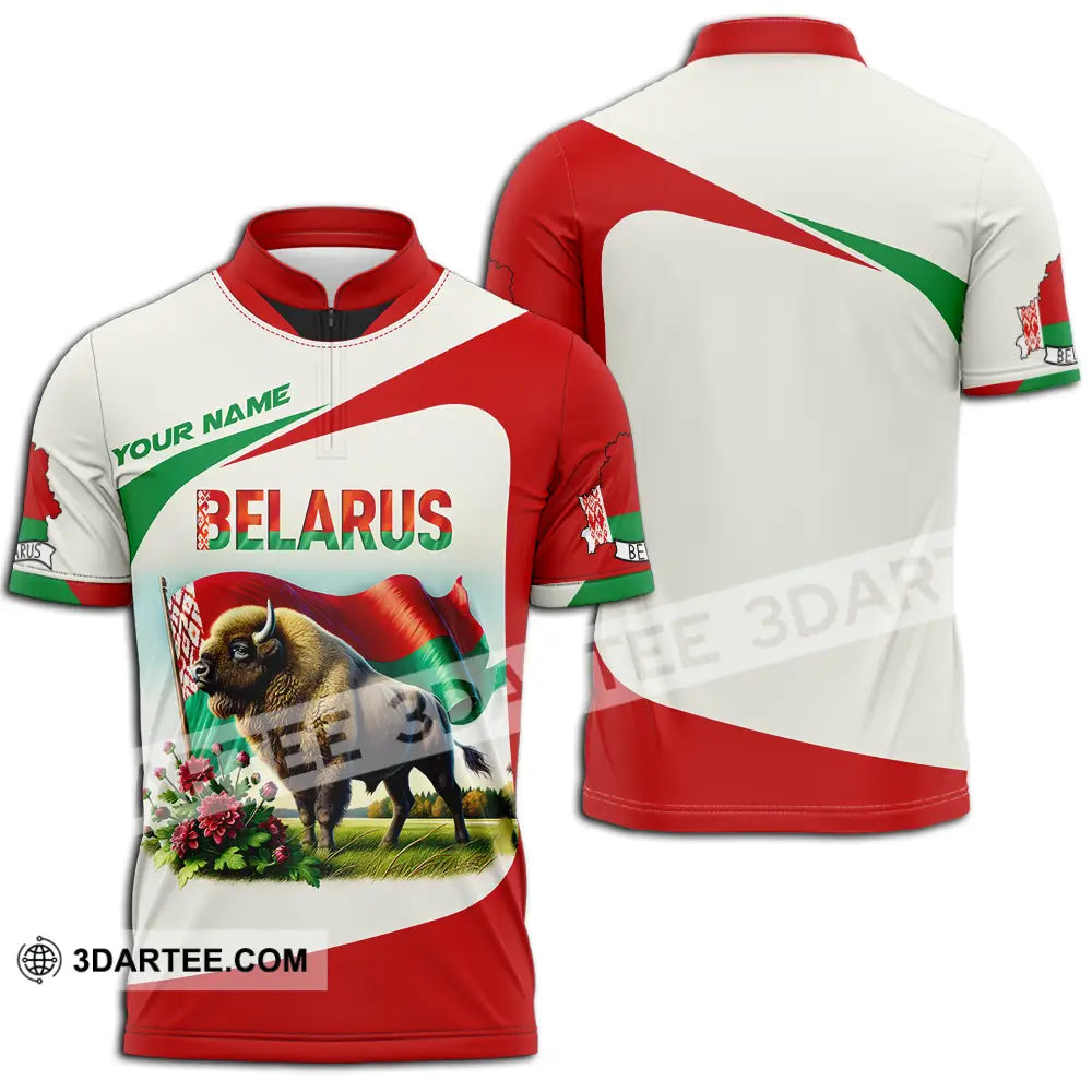 Unisex Shirt - Custom Belarus Shirt Zipper Polo Shirt / S T-shirt