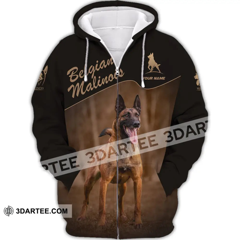 Unisex Shirt - Custom Belgian Malinois Pet Lover Shirt Zipper Hoodie / S T-shirt