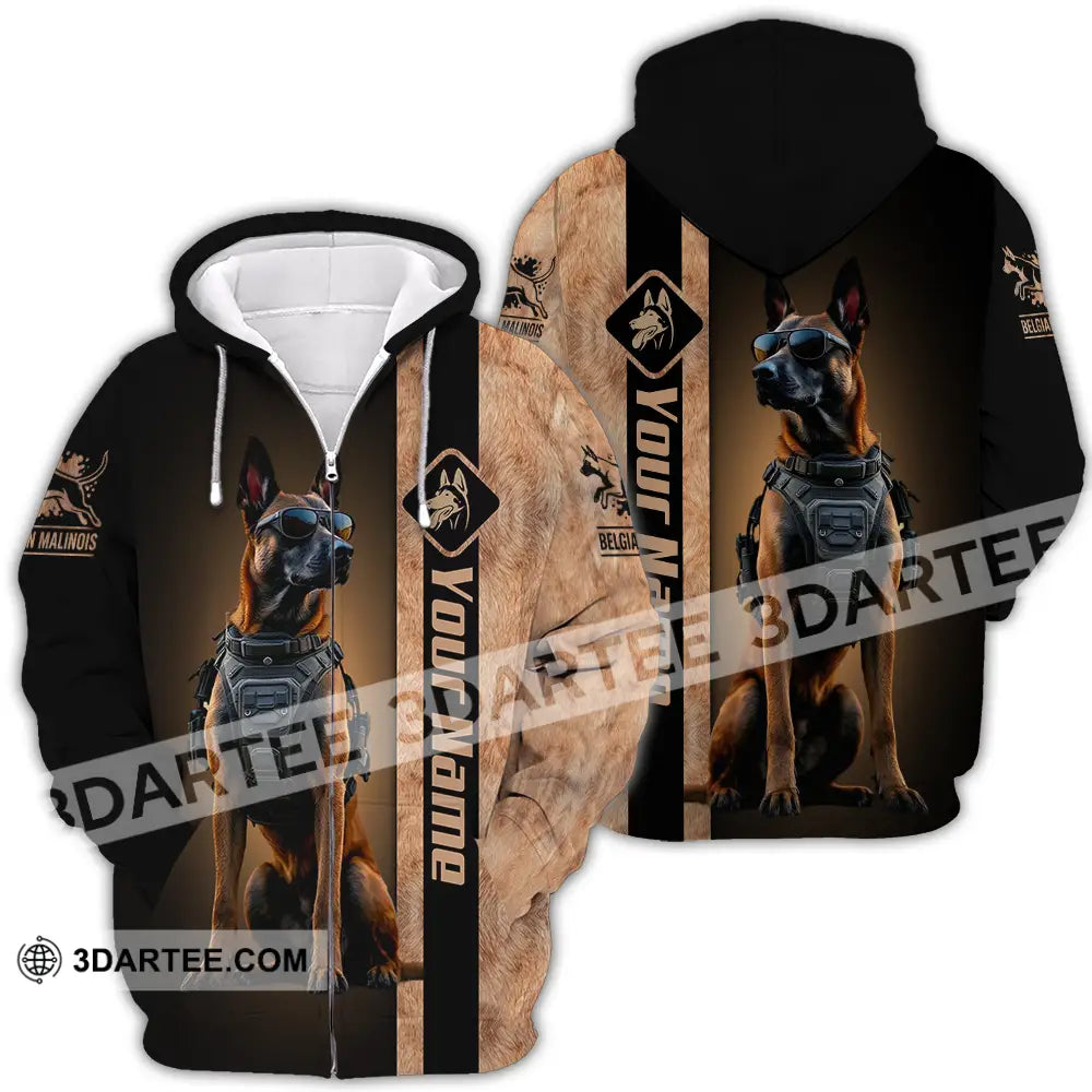 Unisex Shirt - Custom Belgian Malinois Pet Lover Shirt Zipper Hoodie / S T-shirt
