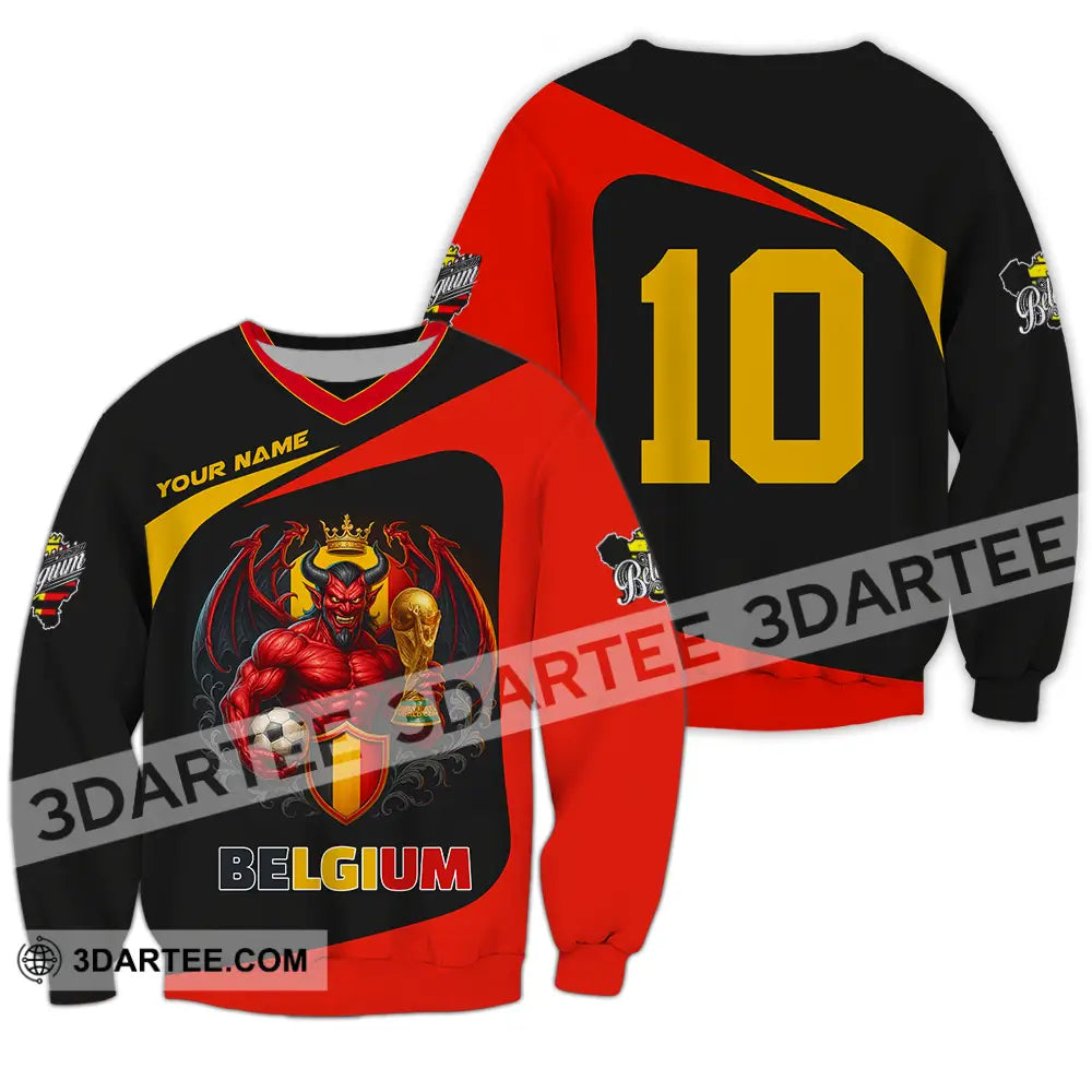 Unisex Shirt - Custom Belgium 3D Shirt Long Sleeve / S T-shirt