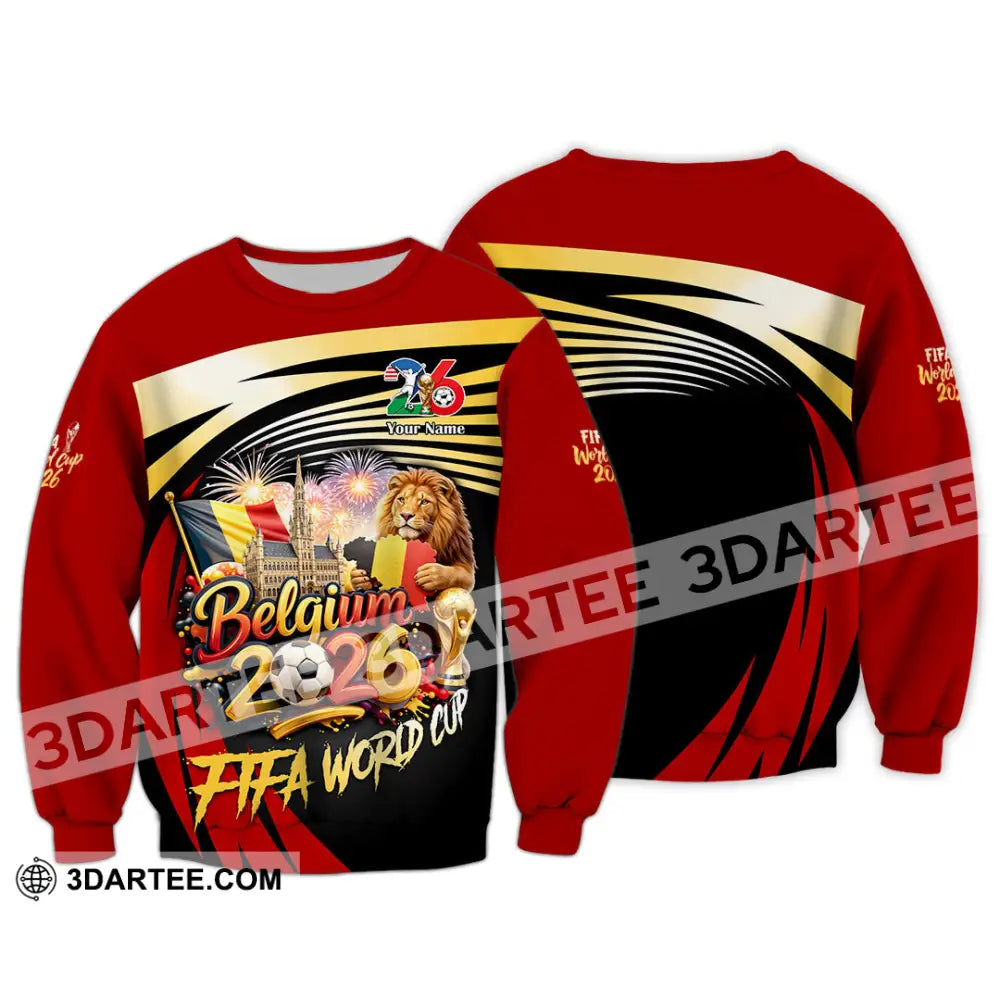 Unisex Shirt - Custom Belgium Fifa World Cup 2026 3D Shirt Long Sleeve / S T-shirt