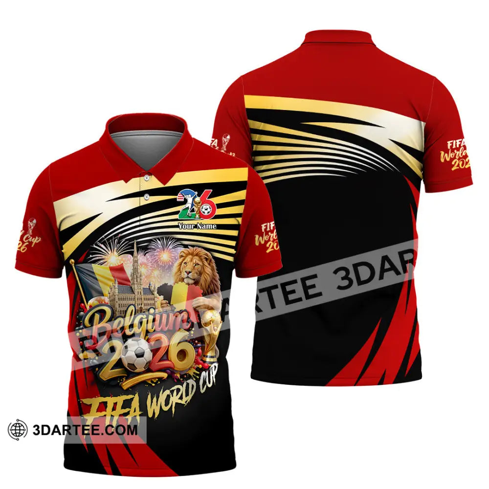 Unisex Shirt - Custom Belgium Fifa World Cup 2026 3D Shirt Polo Shirt / S T-shirt