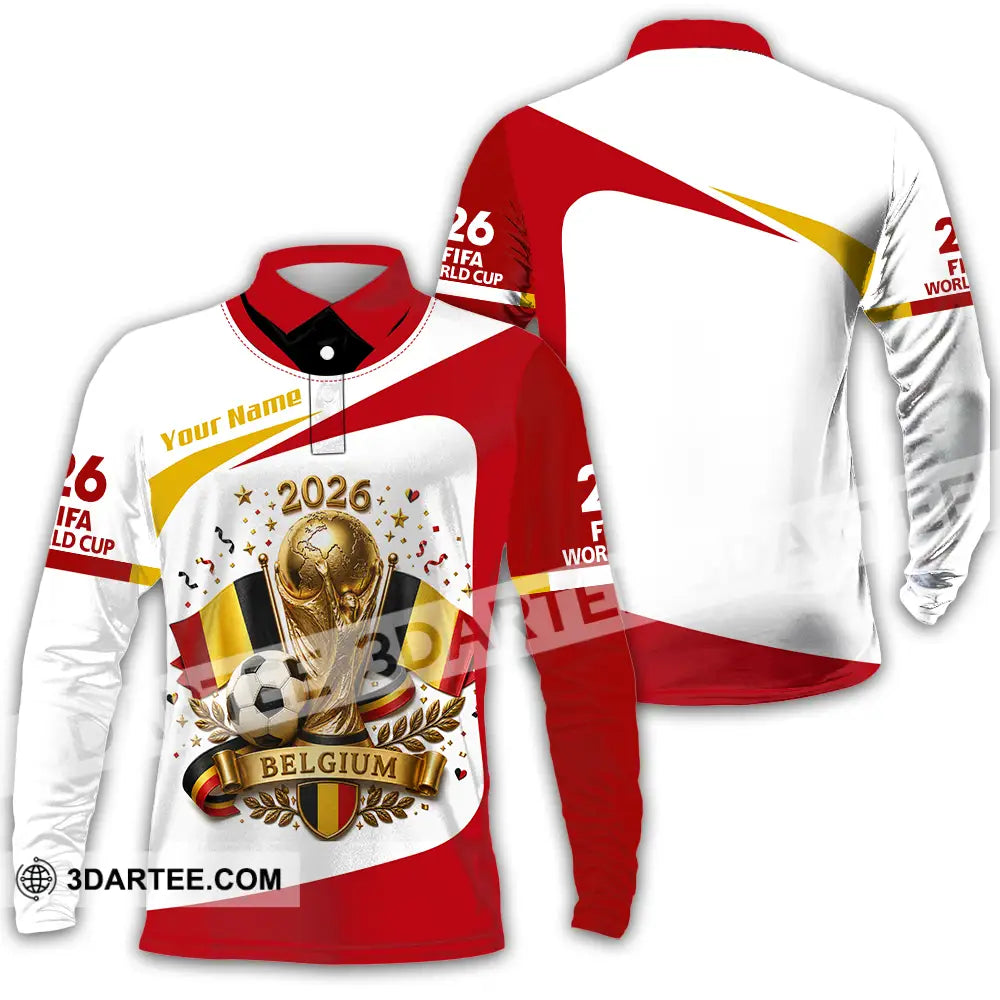 Unisex Shirt - Custom Belgium World Cup 2026 Shirt - Long Sleeve Polo / S - T-shirt