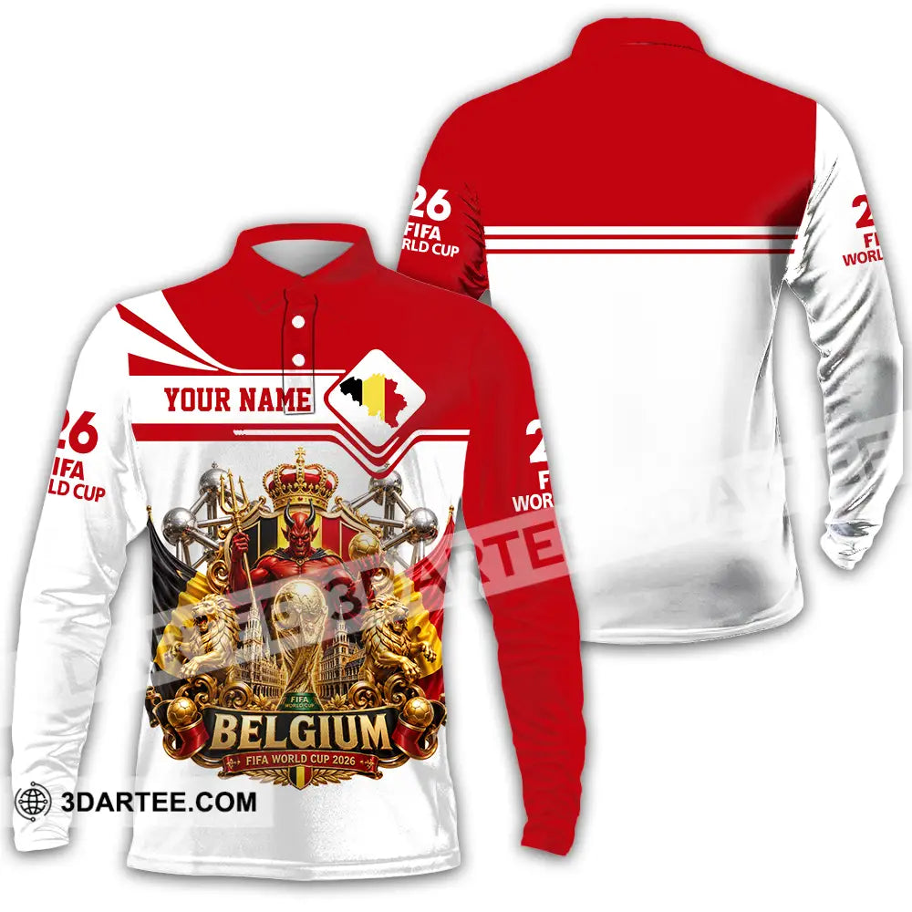 Unisex Shirt - Custom Belgium World Cup 2026 Shirt - Long Sleeve Polo / S - T-shirt