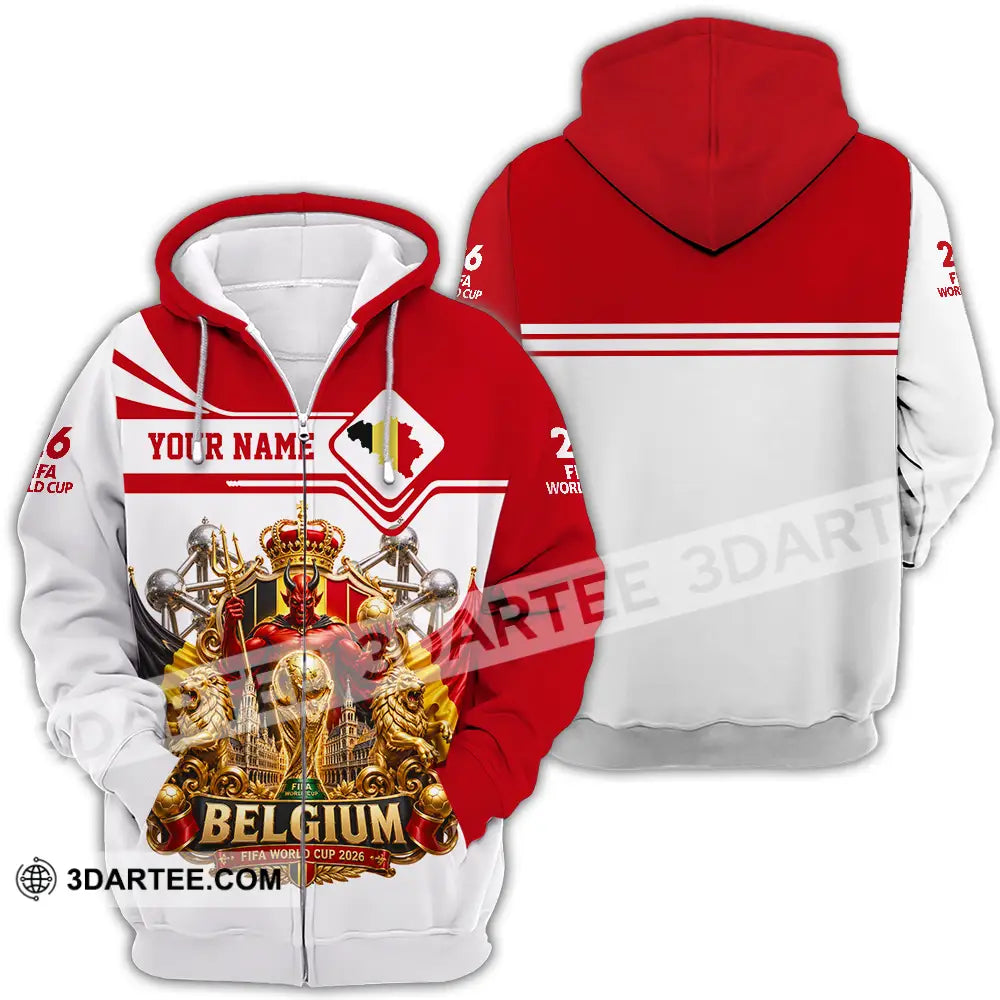 Unisex Shirt - Custom Belgium World Cup 2026 Shirt - Zipper Hoodie / S - T-shirt