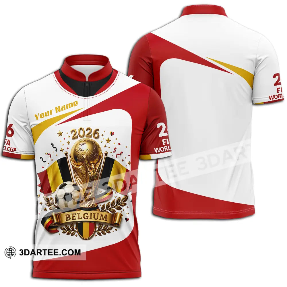 Unisex Shirt - Custom Belgium World Cup 2026 Shirt - Zipper Polo Shirt / S - T-shirt