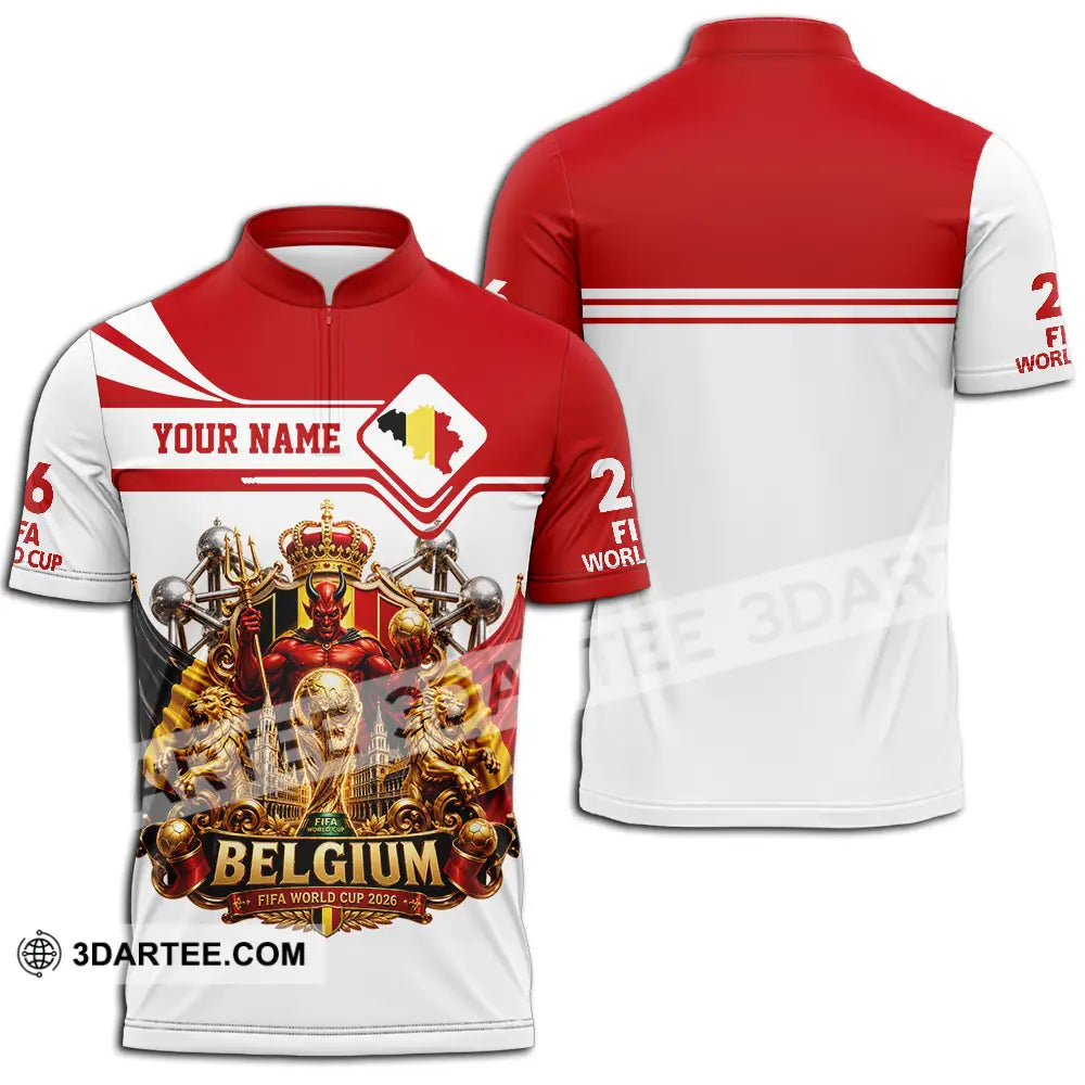 Unisex Shirt - Custom Belgium World Cup 2026 Shirt - Zipper Polo Shirt / S - T-shirt