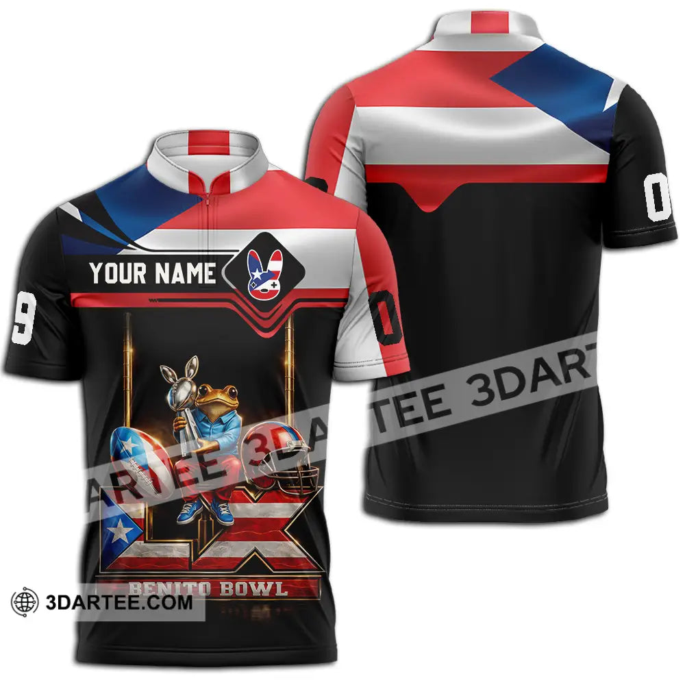 Unisex Shirt - Custom Benito Bowl 3D Shirt Zipper Polo Shirt / S T-shirt