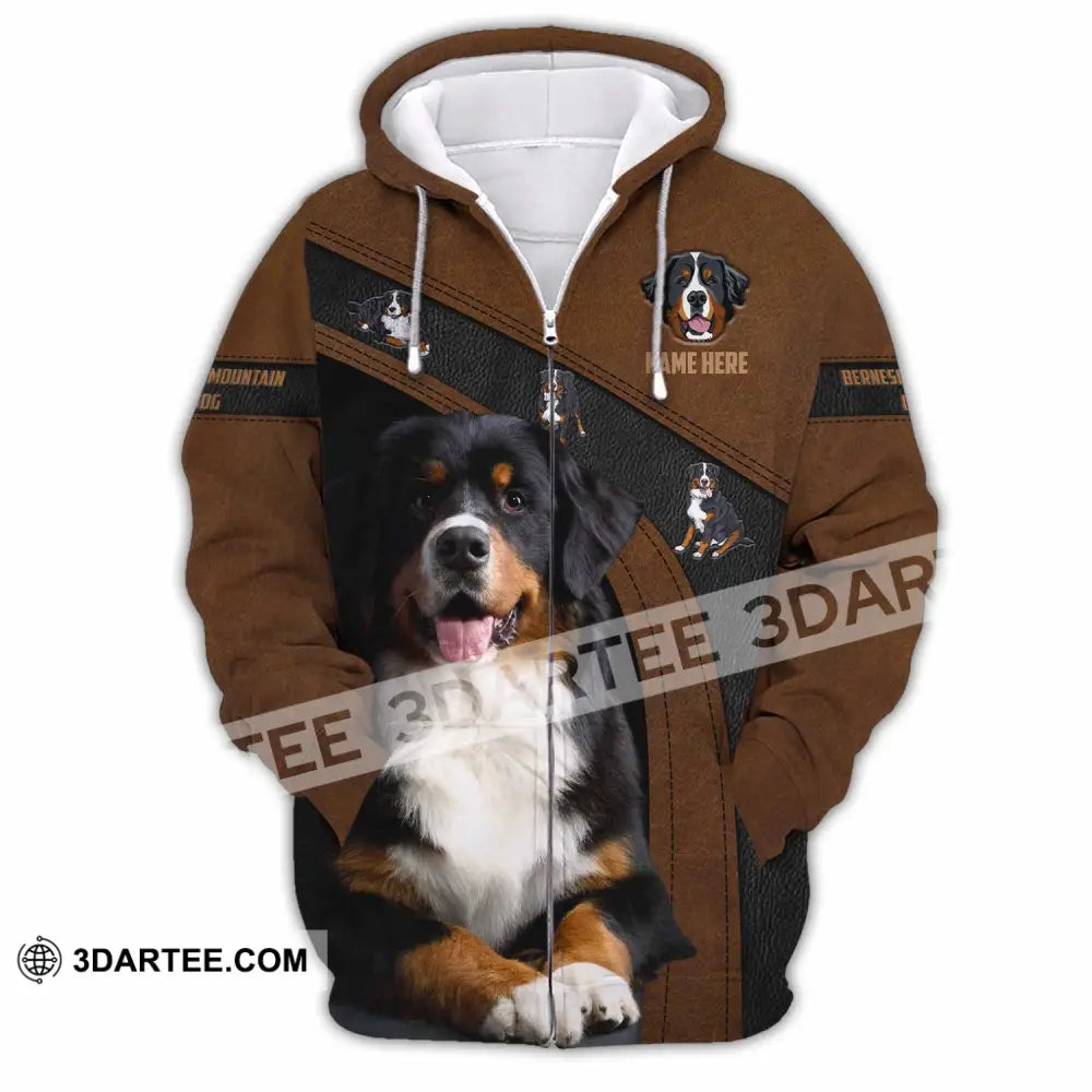 Unisex Shirt - Custom Bernese Mountain Dog Shirt Zipper Hoodie / S T-shirt