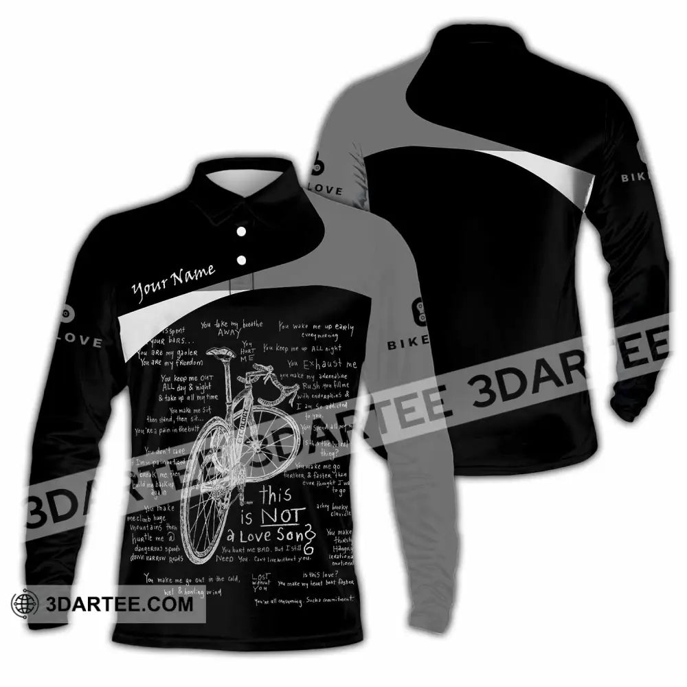Unisex Shirt - Custom Bike Love 3D Shirt - Long Sleeve Polo / S - T-shirt
