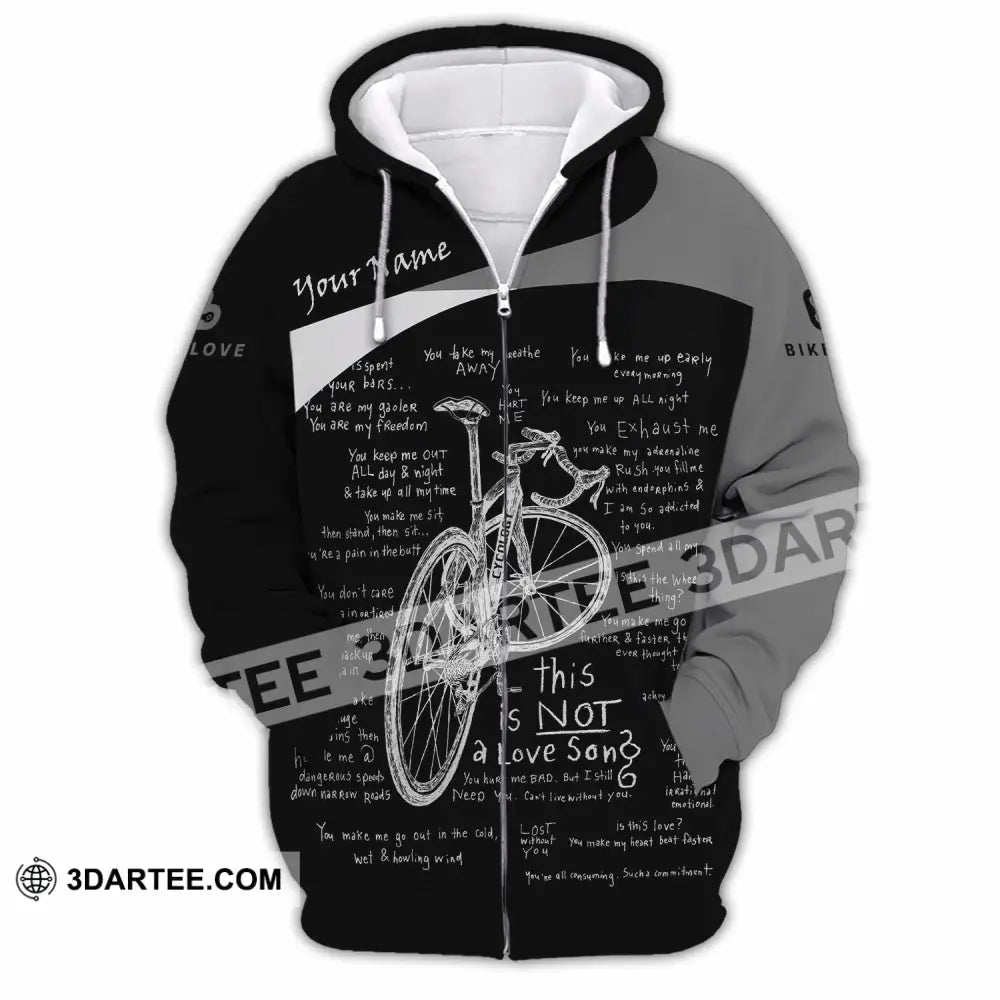 Unisex Shirt - Custom Bike Love 3D Shirt - Zipper Hoodie / S - T-shirt
