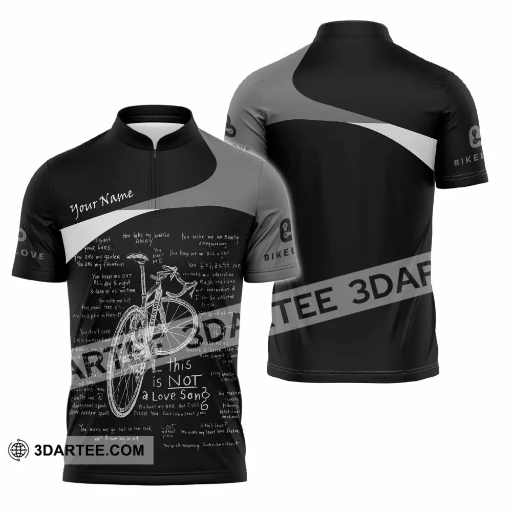 Unisex Shirt - Custom Bike Love 3D Shirt - Zipper Polo Shirt / S - T-shirt