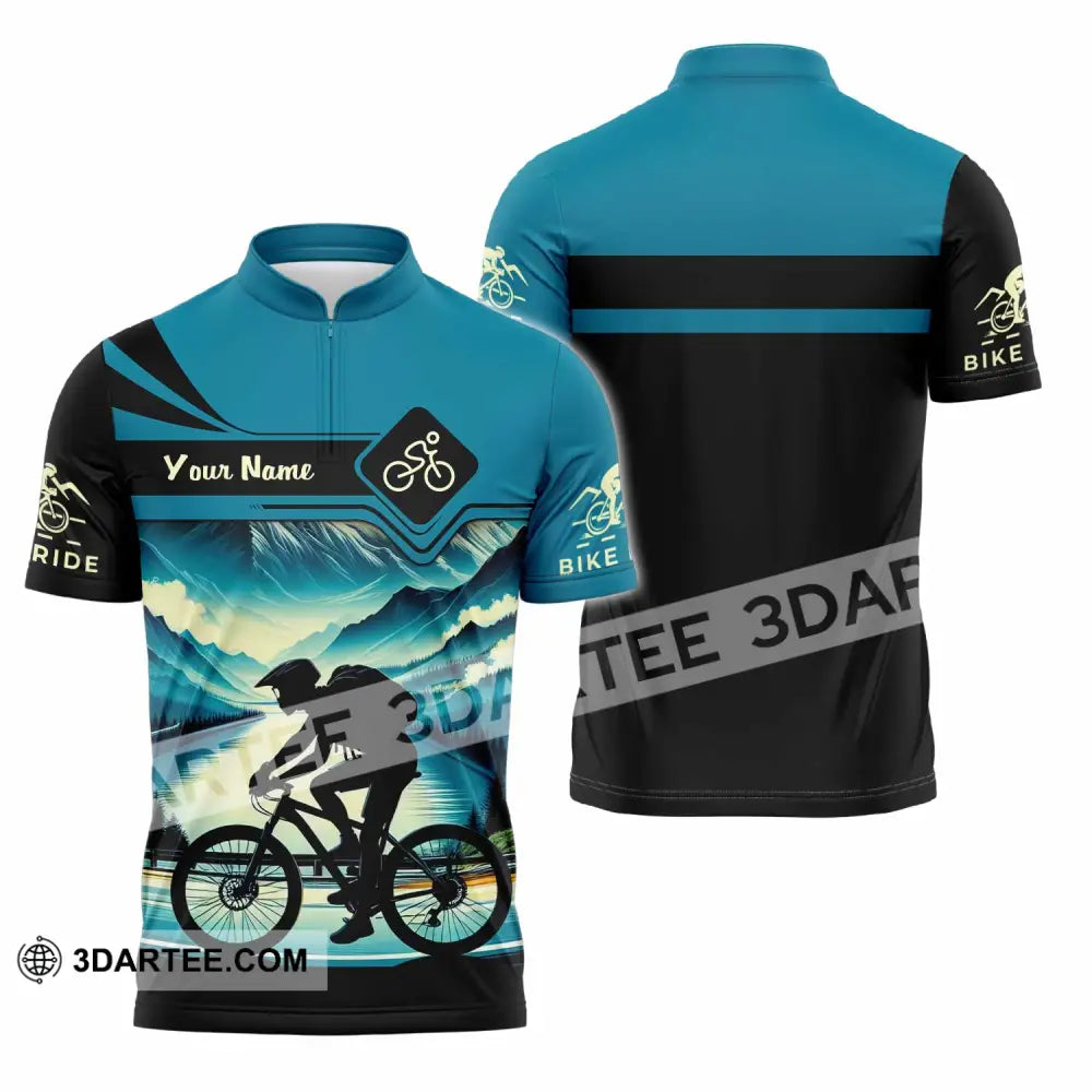 Unisex Shirt - Custom Bike Rider Shirt Zipper Polo Shirt / S T-shirt