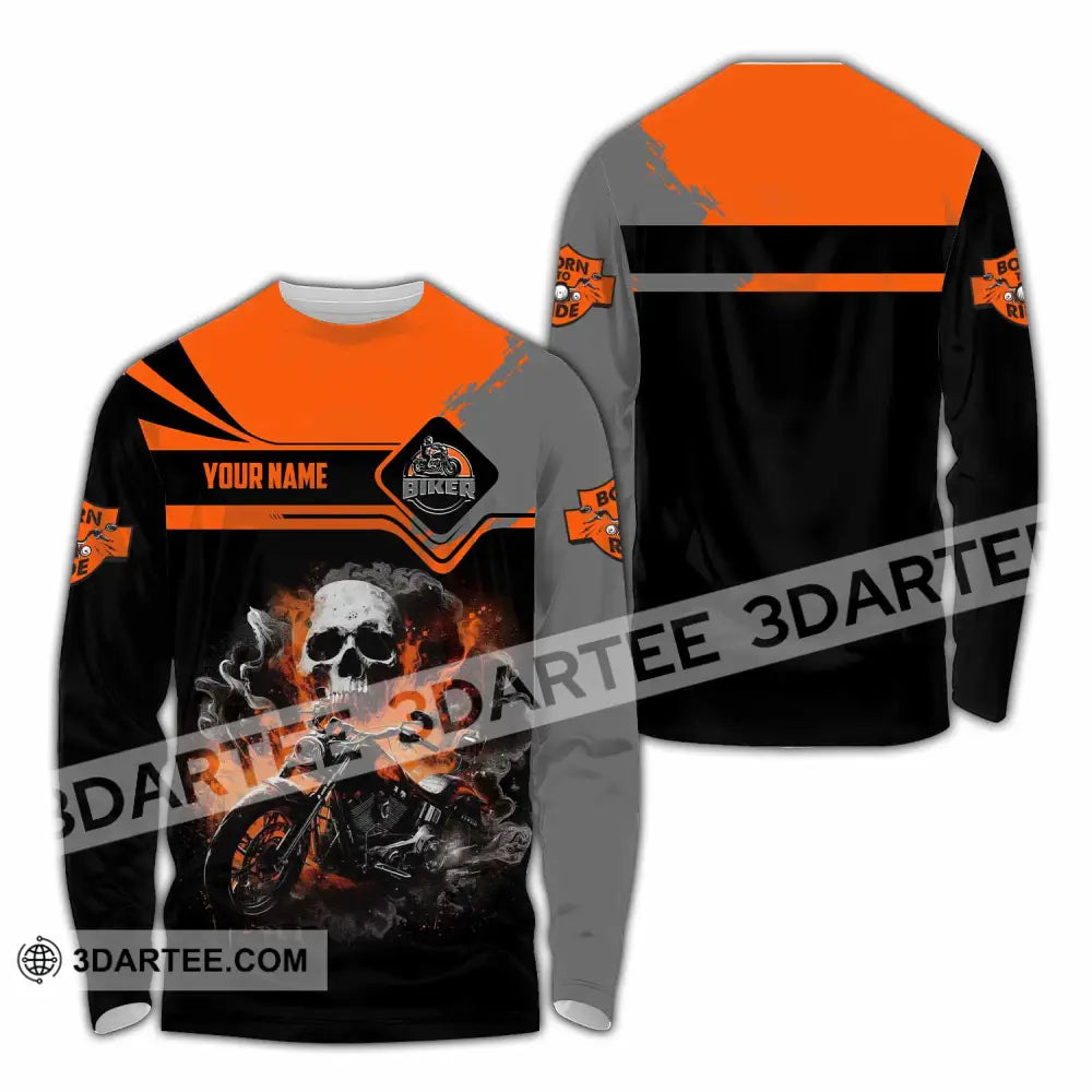 Unisex Shirt - Custom Biker 3D Shirt Long Sleeve Shirt / S T-shirt