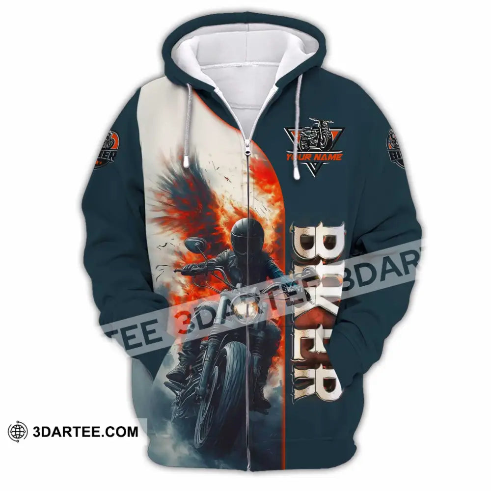 Unisex Shirt - Custom Biker 3D Shirt Zipper Hoodie / S T-shirt